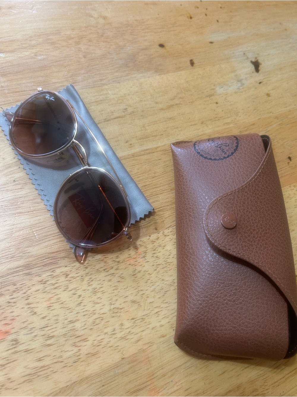 Ray-Ban round double bridge metal Sunglasses